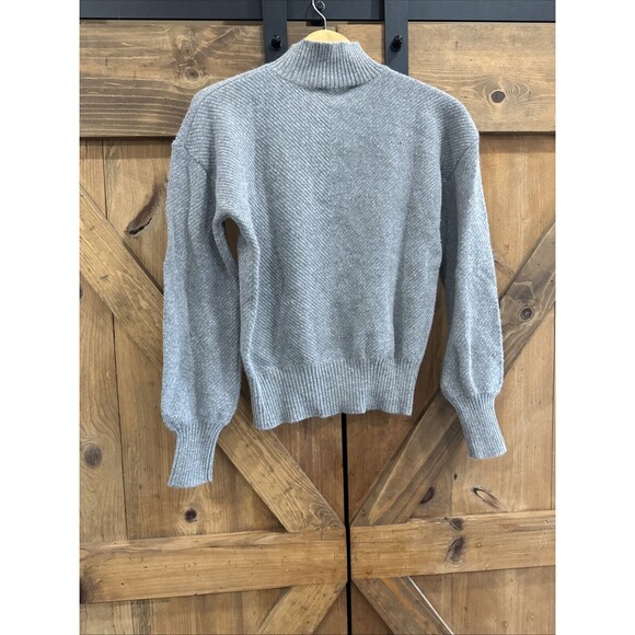 Magaschoni Gray Long Sleeve Mock Neck Wool Blend Knit  Sweater New Women’s Small - Picture 5 of 5